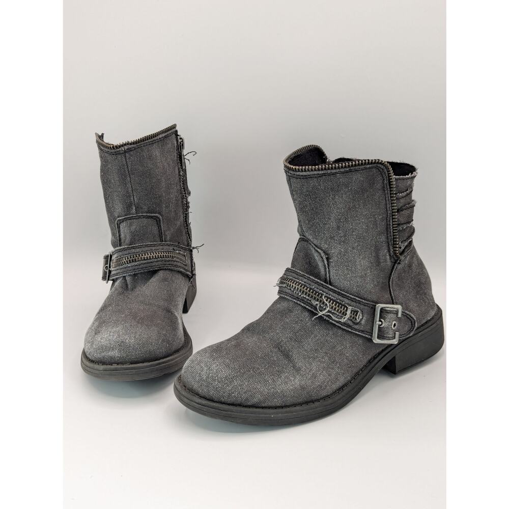 Yellow Box |  Crispina | Distressed Denim Ankle Boots | Size 6.5